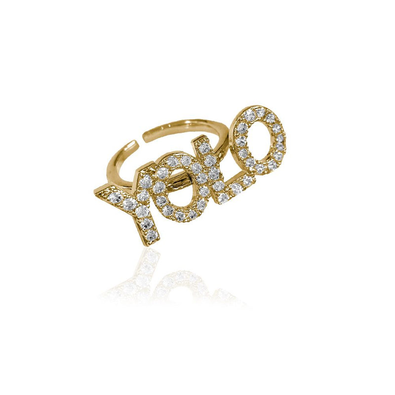 YOLO SPARKLE RING SMALL GOLD